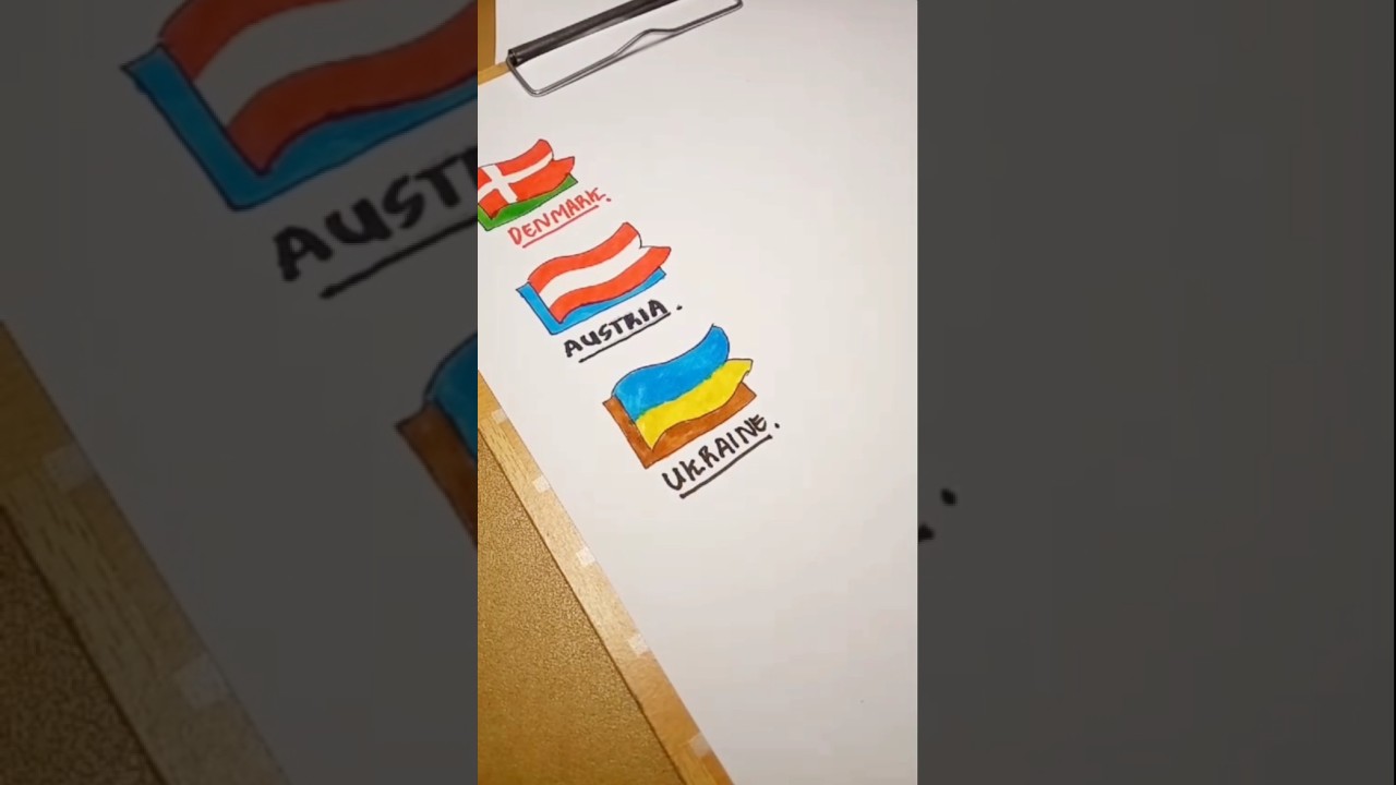 Drawing flags ukraine #shorts #ukraine #flag