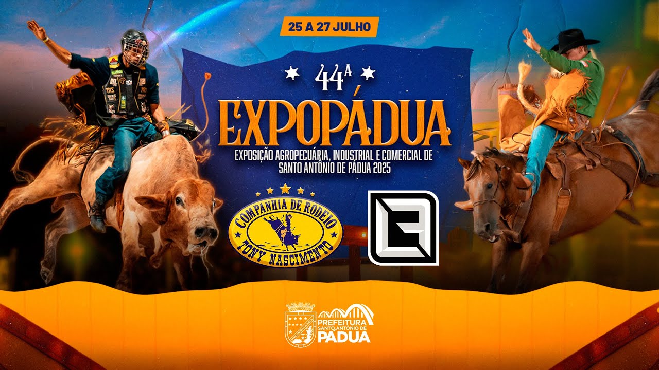 🎥 AO VIVO • 44ª EXPOPÁDUA 2025 | Rodeio Tony Nascimento | Domingo