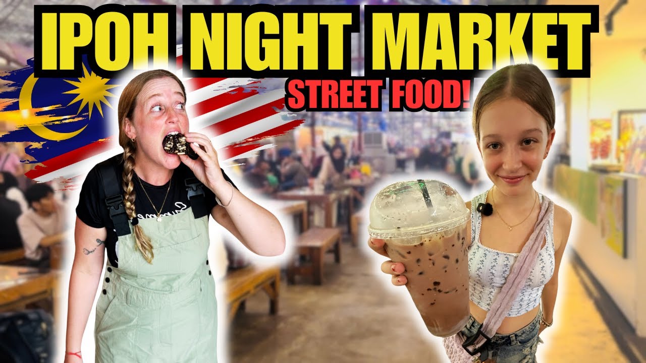 Exploring Ipoh Night Market 🇲🇾 | Full Time Travelling Family’s Food & Fun Adventure