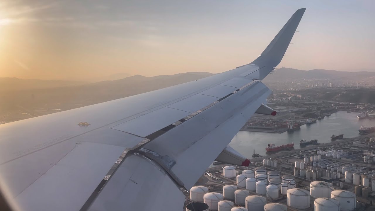 British Airways A320 Gorgeous Evening Landing Barcelona El-Pratt