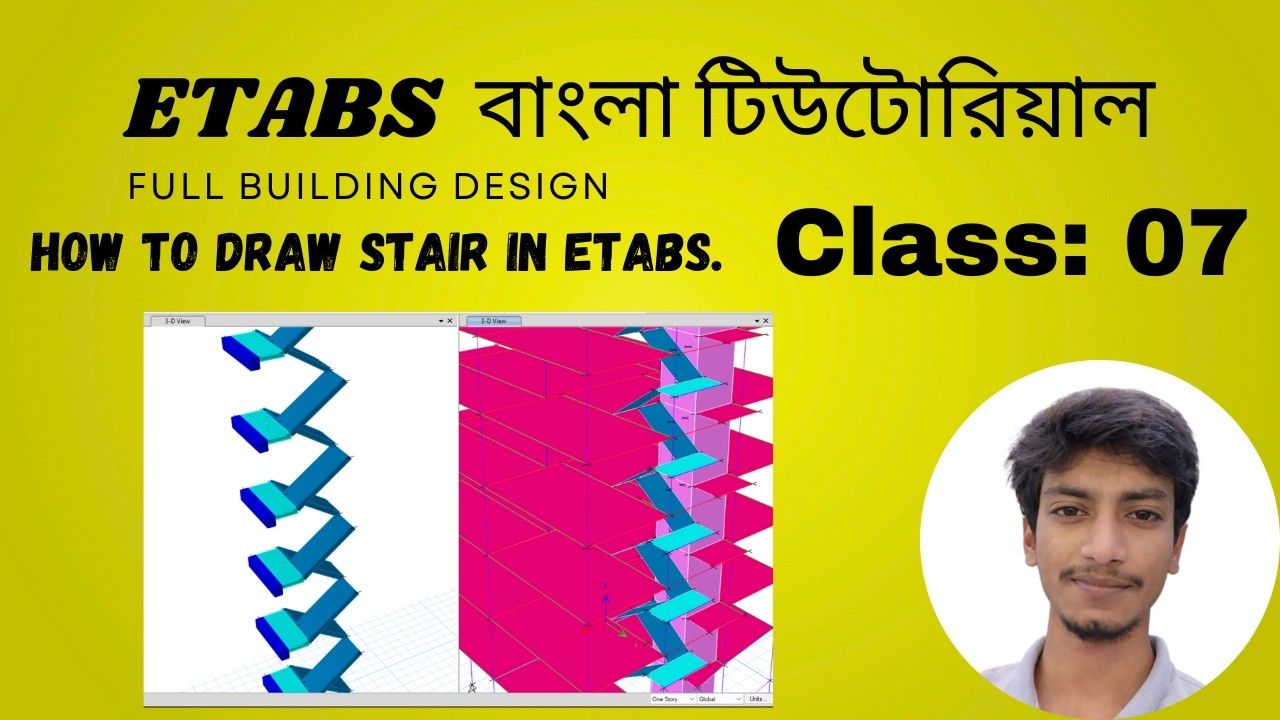 How to draw stair in etabs...Class no 7