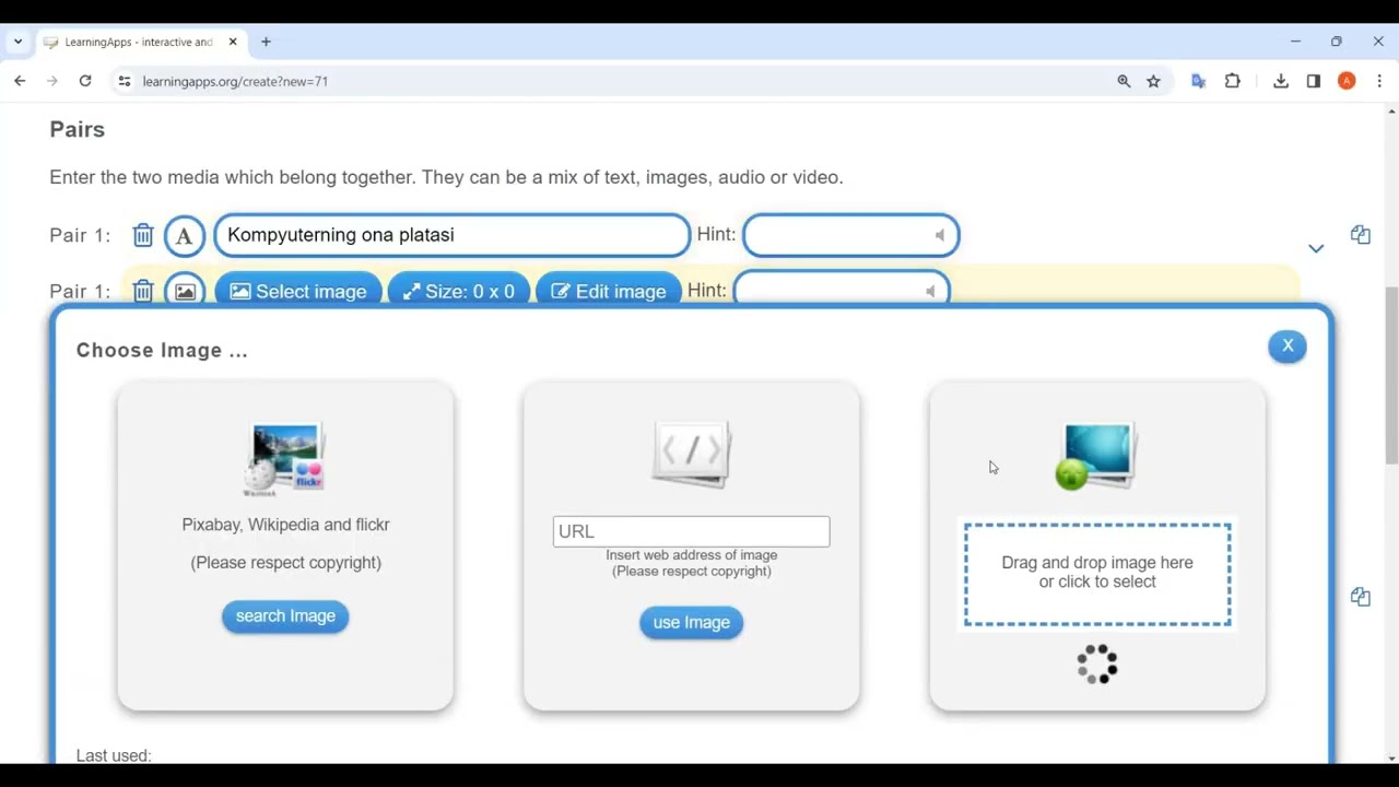 Learningapps platformasidan foydalanish