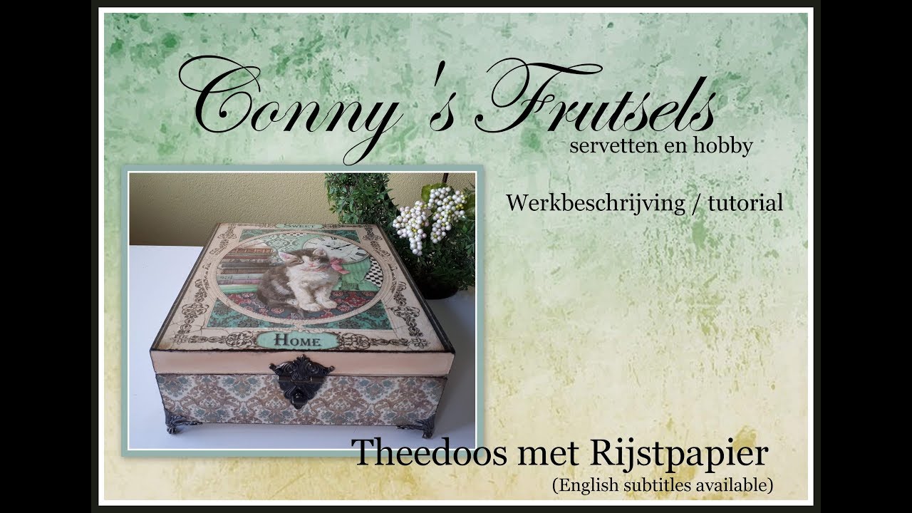 Theedoos met rijstpapier / Decoupage tutorial