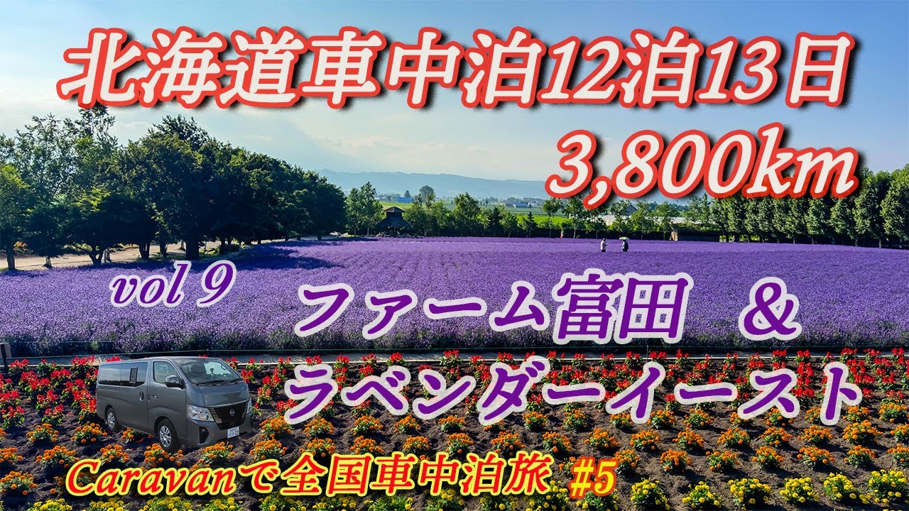 【キャラバンで北海道車中泊旅13日】富良野といえば「ファーム富田」、ファーム富田といえばラベンダー、そして同じくファーム富田が経営する「ラベンダーイースト」で最盛期のラベンダー畑を端から端までご案内