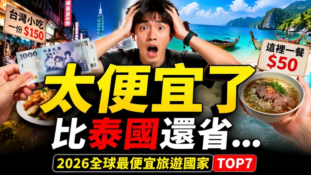2026全球最便宜旅遊國家TOP7！比泰國還省，第一名太誇張！