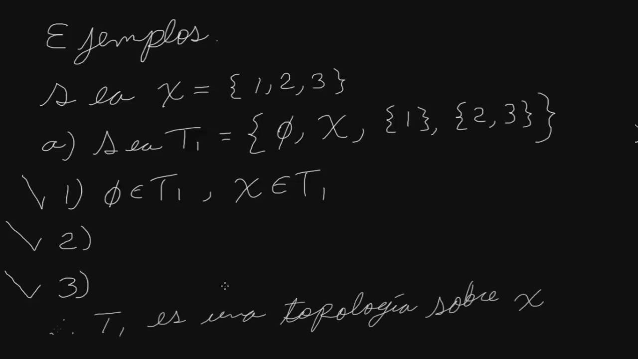 Definici&oacute;n de Topologia y ejemplos | Topolog&iacute;a General