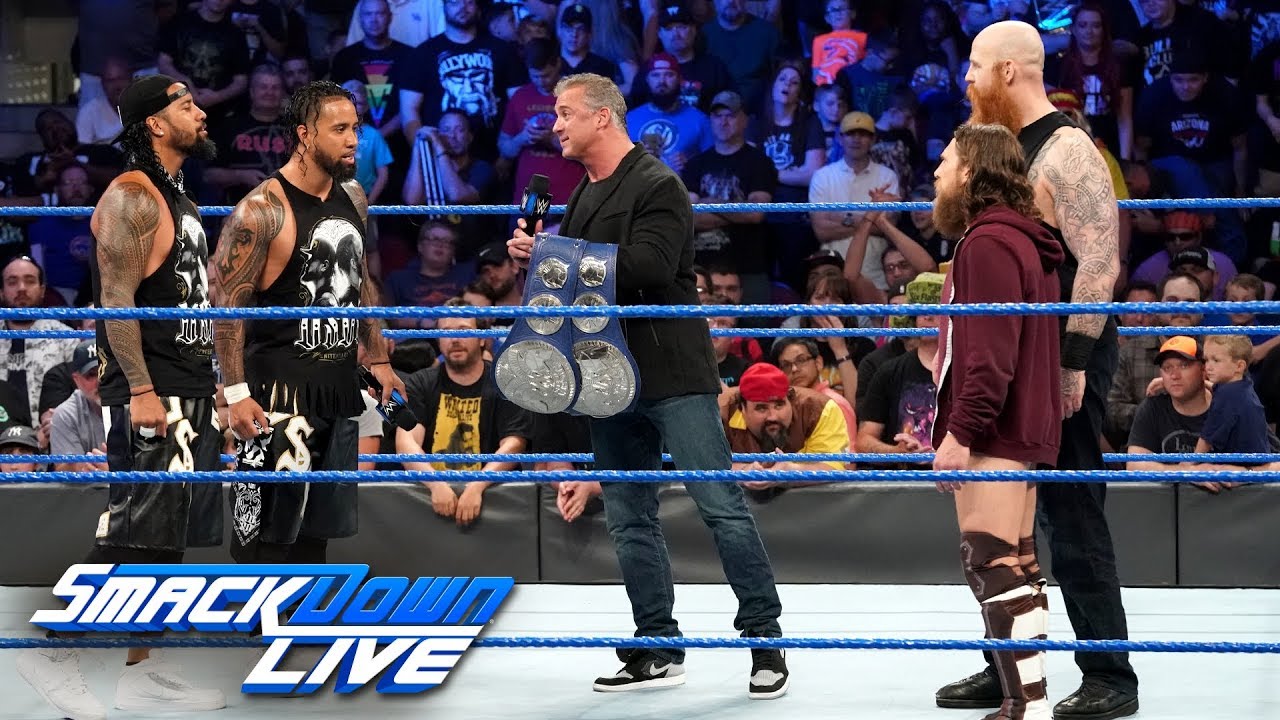 Братья Усо разгромили презентацию титула команды SmackDown Tag Team Шейна Макмэна: SmackDown LIVE...