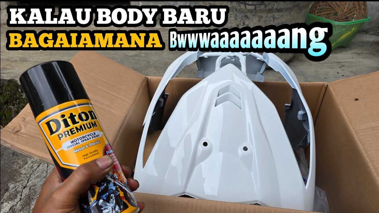 BODY BARU LANGSUNG REPAINT PAKAI AEROSOL Diton Premum, Warna Orange lembayung gold glosy
