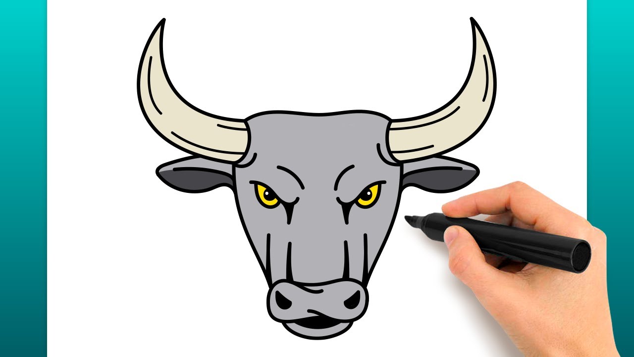 Como Desenhar Uma Cabeça De Touro (Tutorial De Desenho Fácil)