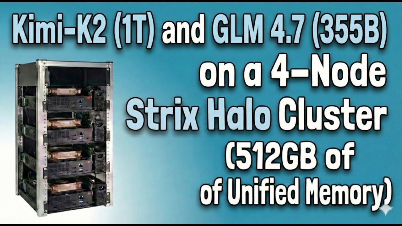 Kimi-K2(1T)/GLM 4.7(355B) on a 4-Node Strix Halo Cluster - 512GB of Unified Memory