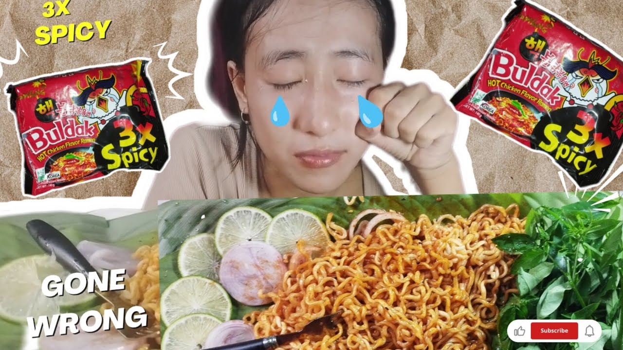 Tried the 🔥extreme 3X spicy buldak noodles🥵 / Tears and regret😭