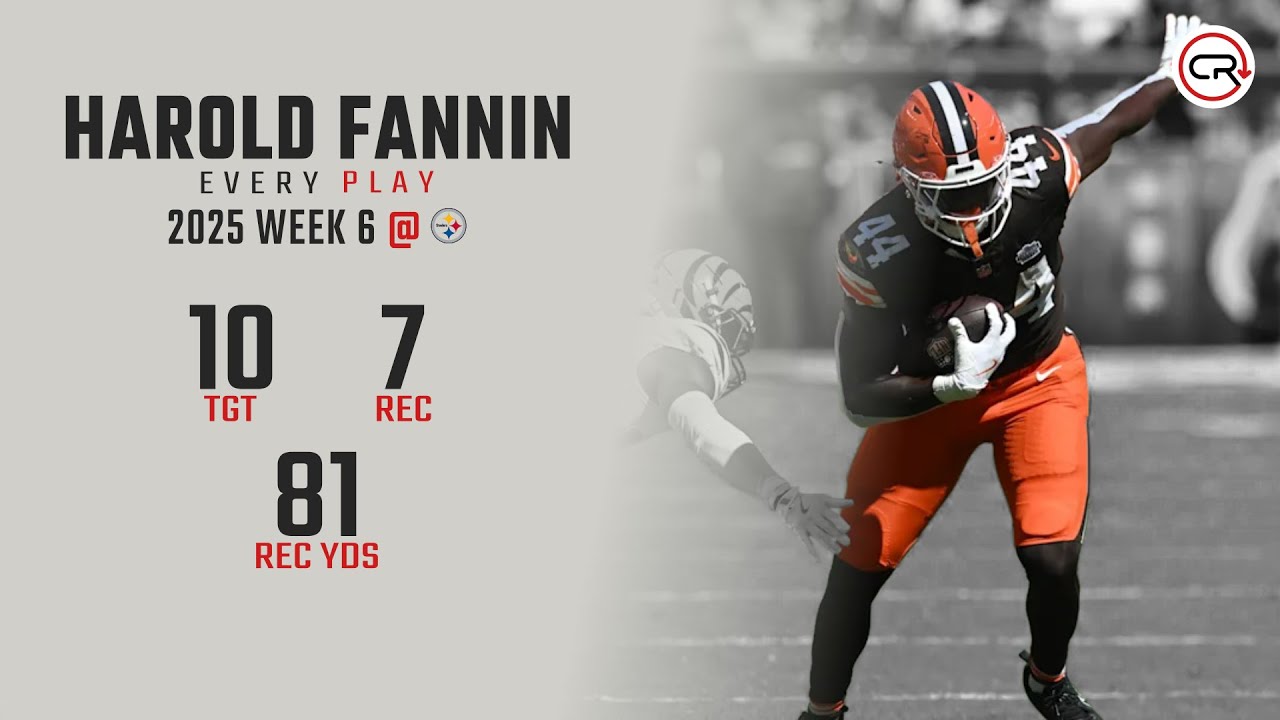 Harold Fannin Week 6 Highlights | Every Target and Catch vs Steelers