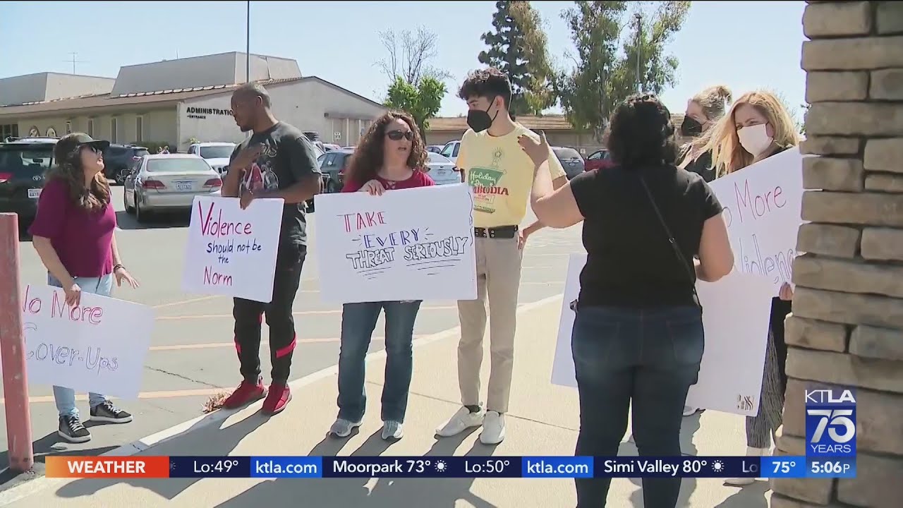 Students, parents protest safety conditions at Cerritos High School