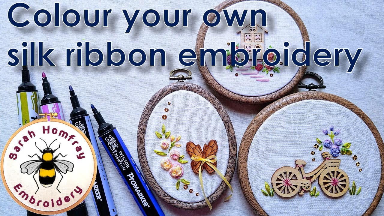 How to colour your own silk ribbon embroidery | Ribbon hand embroidery tutorial