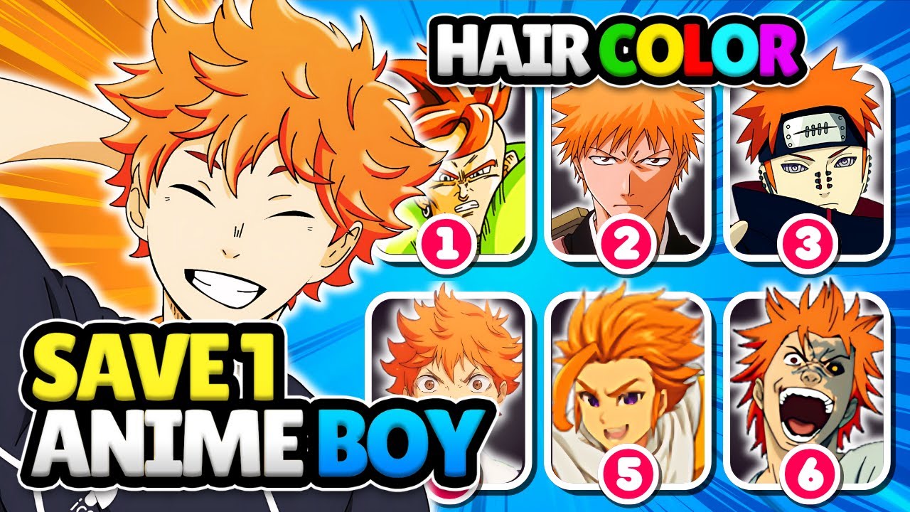SAVE 1 ANIME BOY from EACH HAIR COLOR 💥 | Anime Quiz 🔥