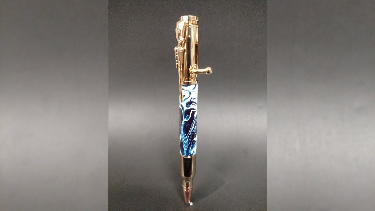 Resurrecting the Gold Bolt Action with Blue Swirl Pen