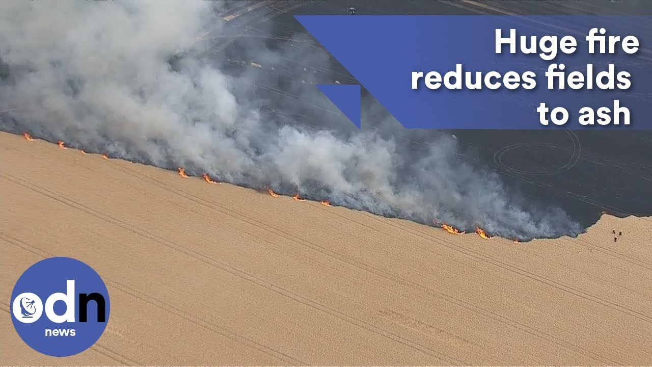 Huge fire reduces fields to ash in Nottinghamshire