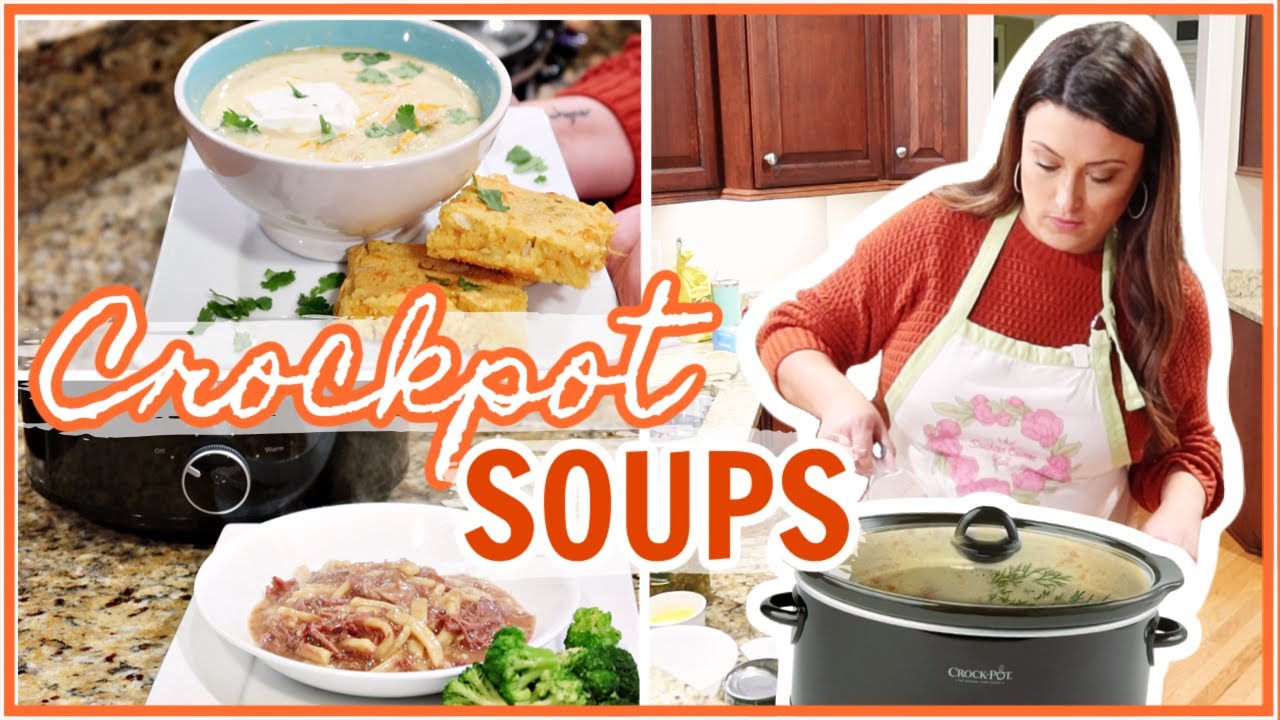 EASY CROCKPOT SOUPS + DELCIOUS CORNBREAD! | CROCKPOT DINNERS | Cook Clean And Repeat