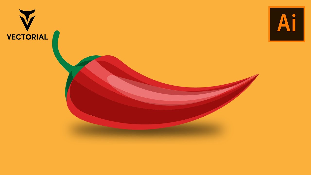 How to draw a Pepper in Adobe Illustrator - Easy tutorial for beginner