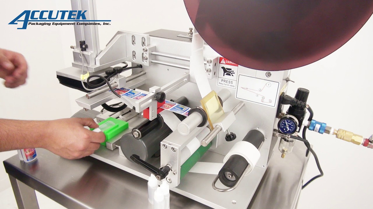 Table Top Label Applicator - Pressure Sensitive Labeler - Bottle Labeler - Accutek Packaging