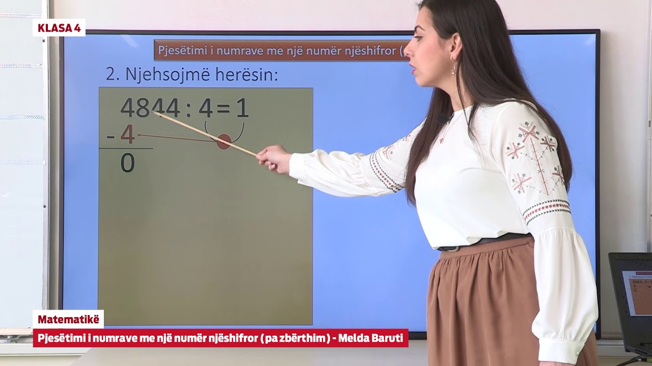 e Mesimi Klasa 4 - 4655 Matematikë - Pjesëtimi i numrave me një numër njëshifror pa zbërthim