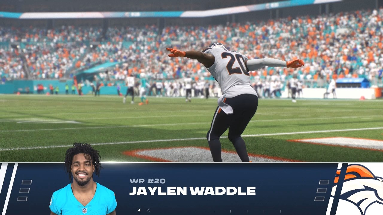 Madden NFL 26 - Denver Broncos (Jaylen Waddle) Vs Miami Dolphins PS5 Simulation (Madden 27 Rosters)