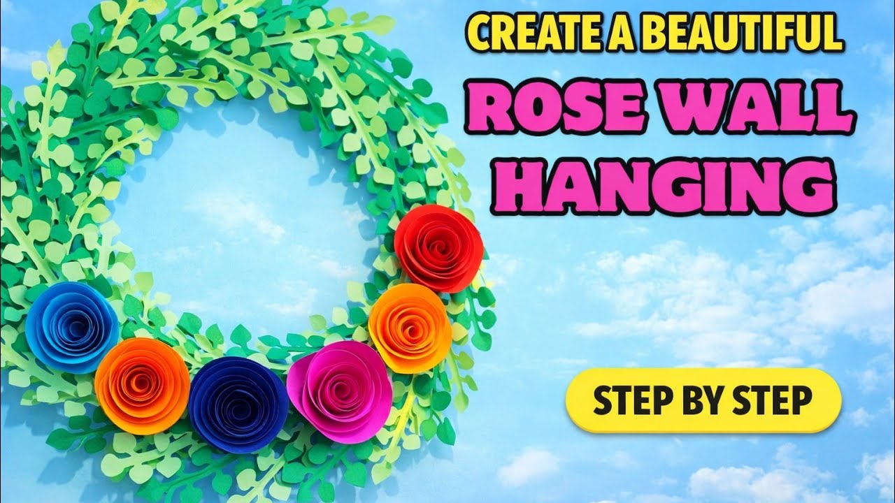 paper Rose 🌹 wall hanging craft ideas|wall hanging diy