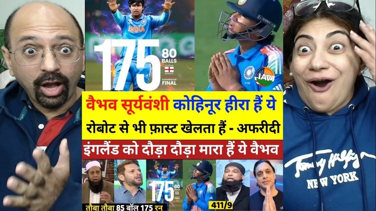 Shoaib Akhtar & Shahid Afridi Shocked On Vaibhav Suryavanshi 175(80) Vs England U19 | Pak React