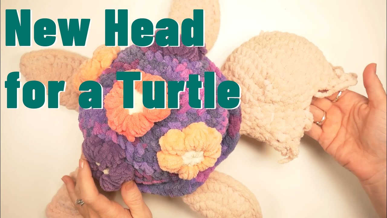 Repairing the Head of a Crochet Sea Turtle