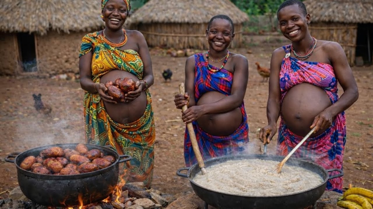 In Traditional African home Command from first wife  Cooking Simple healthy breakfast from scratch