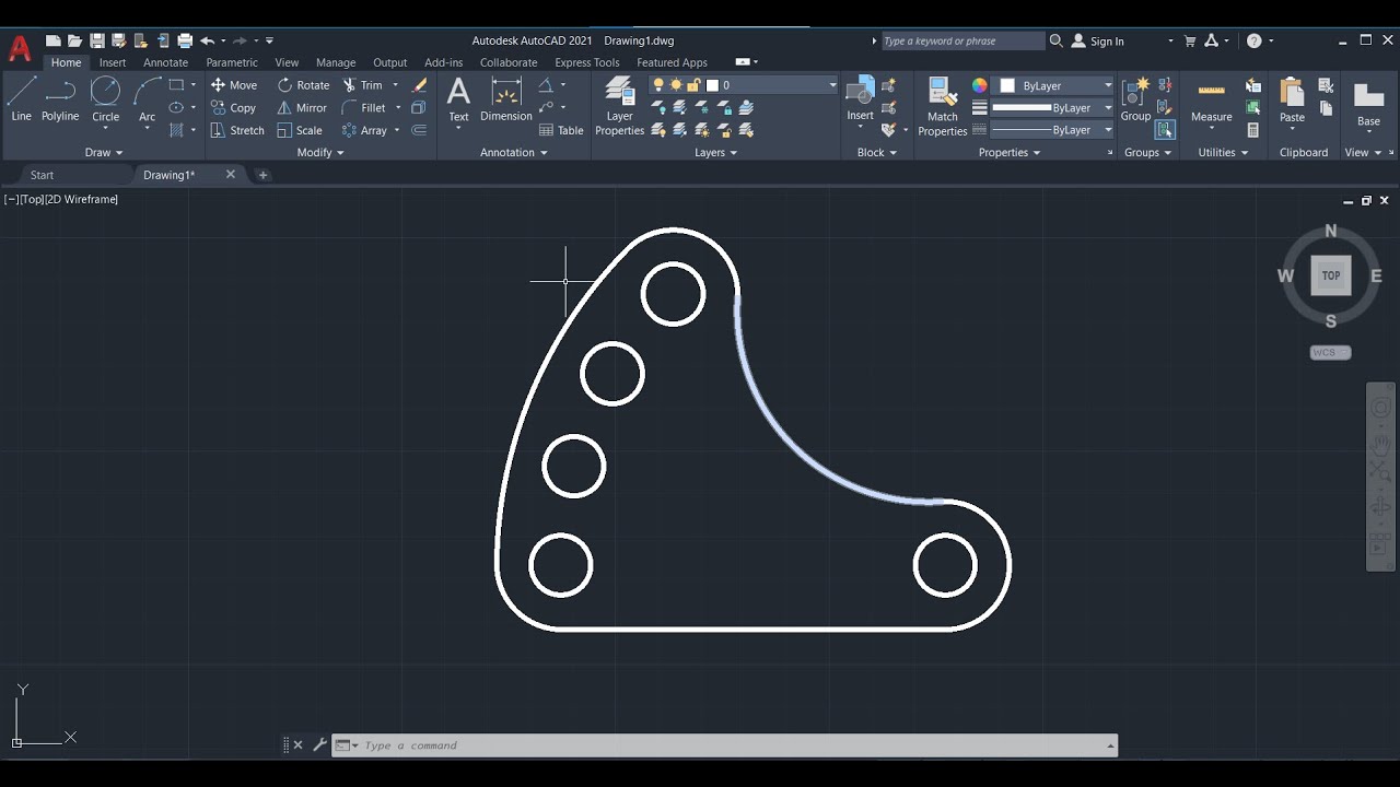 AutoCAD 2D Basic Drawing For Beginners # 1