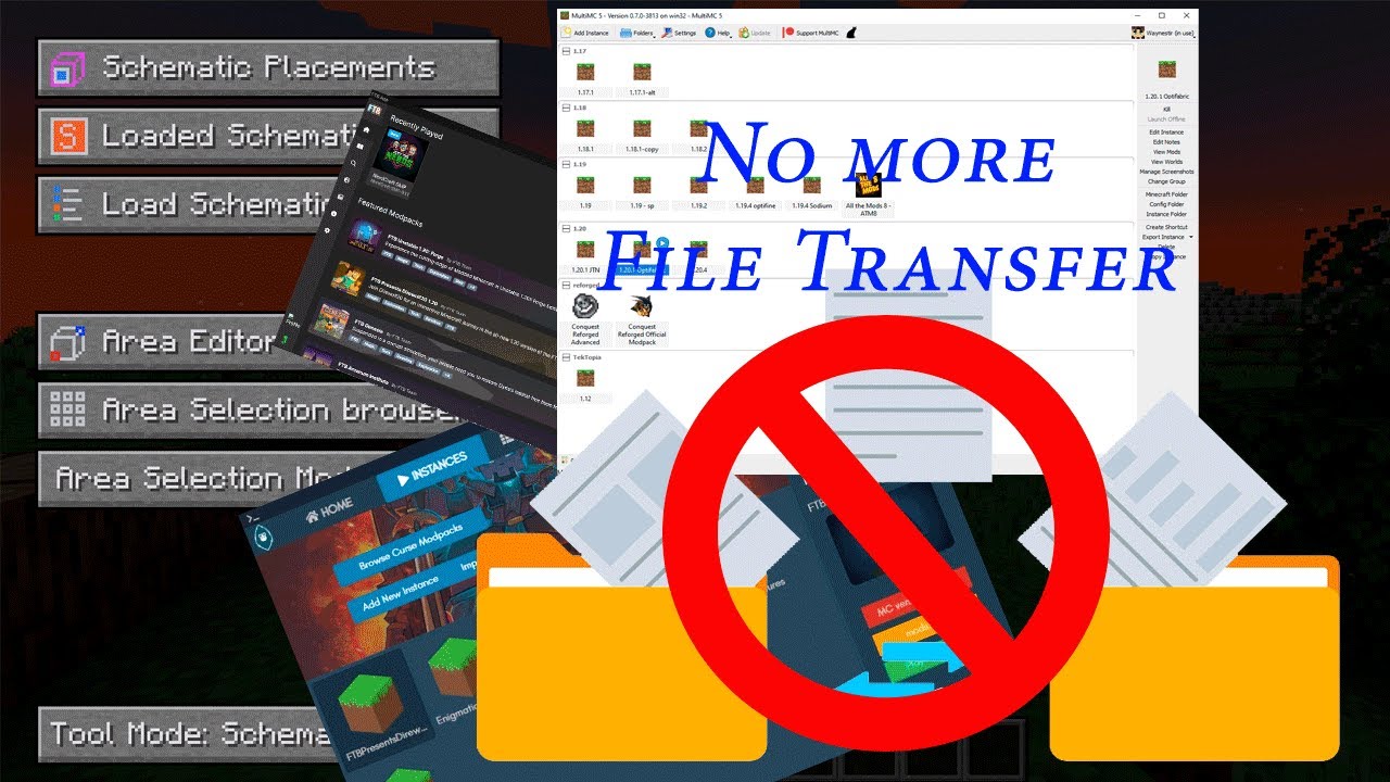 Minecraft Litematica Schematic saves vs Multiple instance manager.