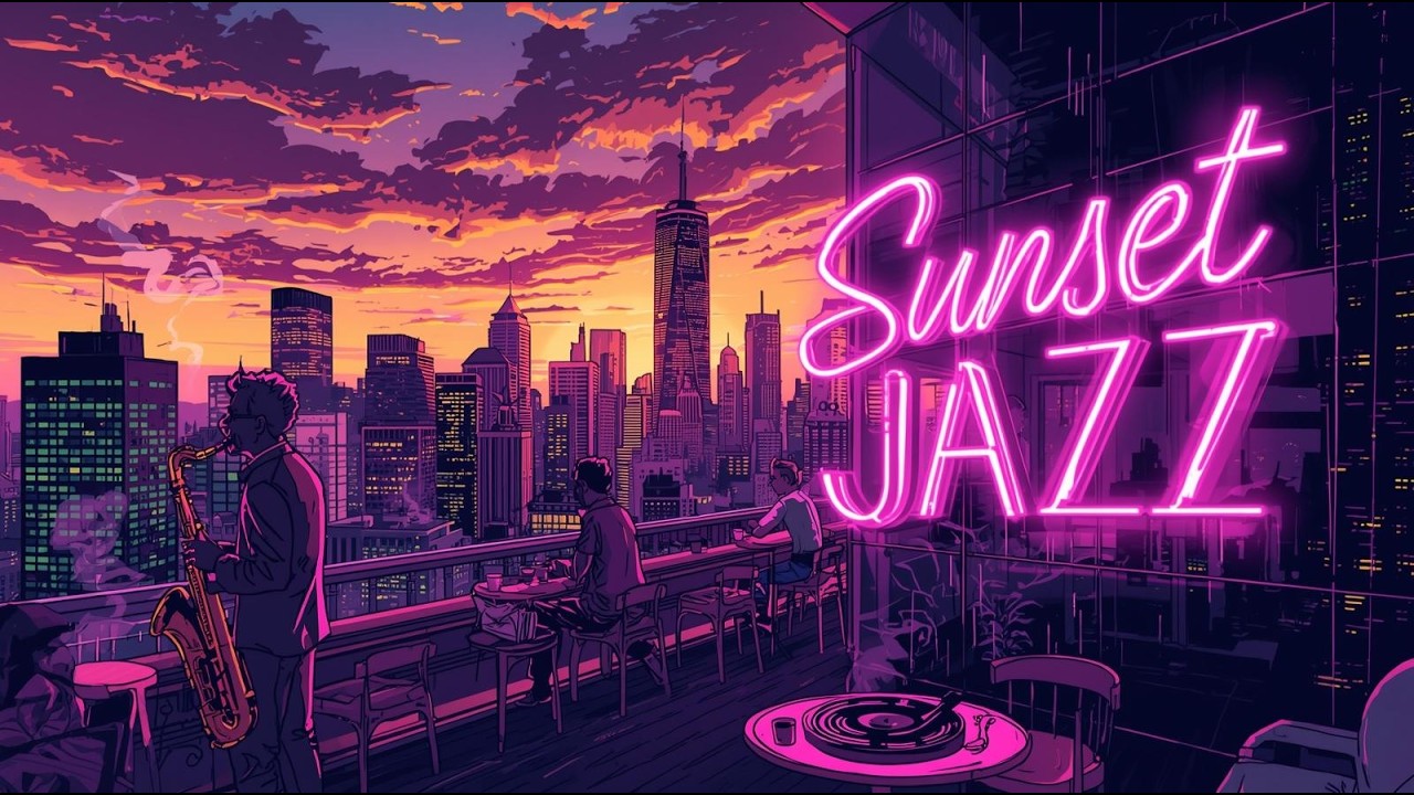 🌆 When Neon Meets Sunset Jazz | Smooth Sax & Coffee Grooves