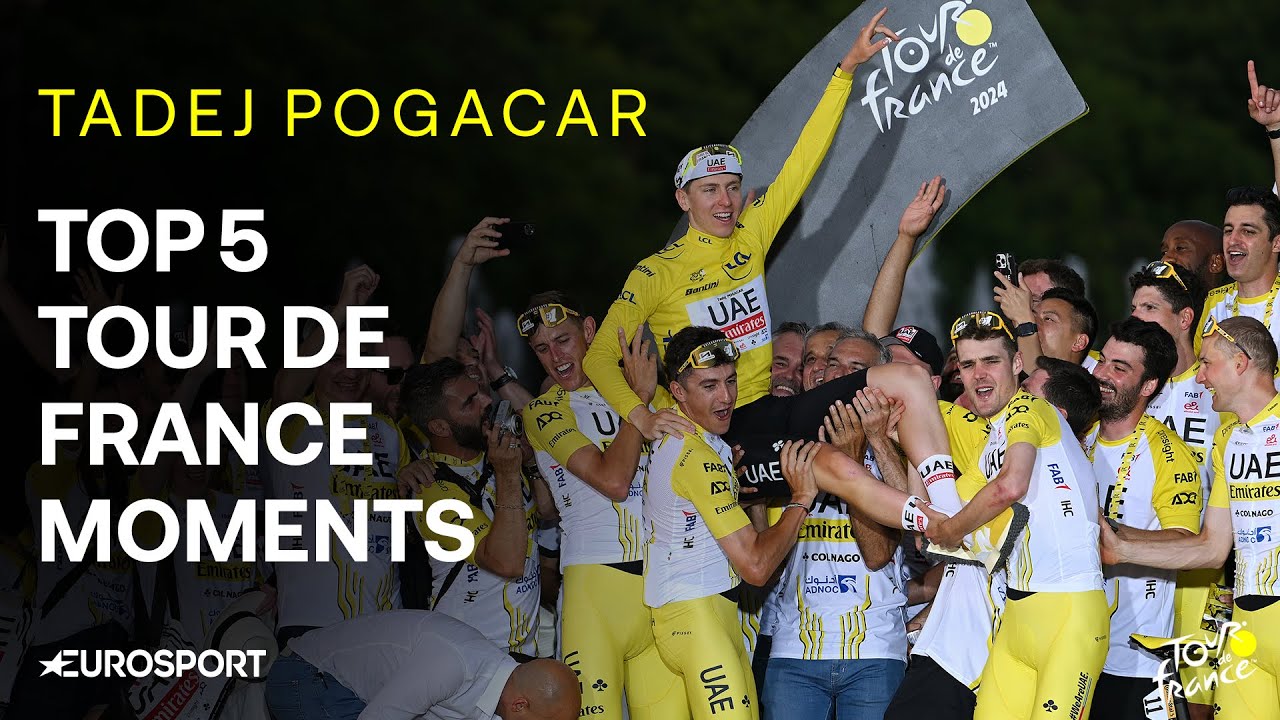 Tadej Pogacar Top 5 Moments From Tour de France 2024 🏆🇫🇷