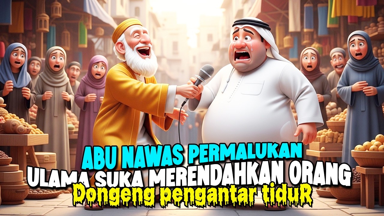 ABU NAWAS BUAT ULAMA TUNDUK DI HADAPAN RAKYAT || DONGENG LUCU PENGANTAR TIDUR