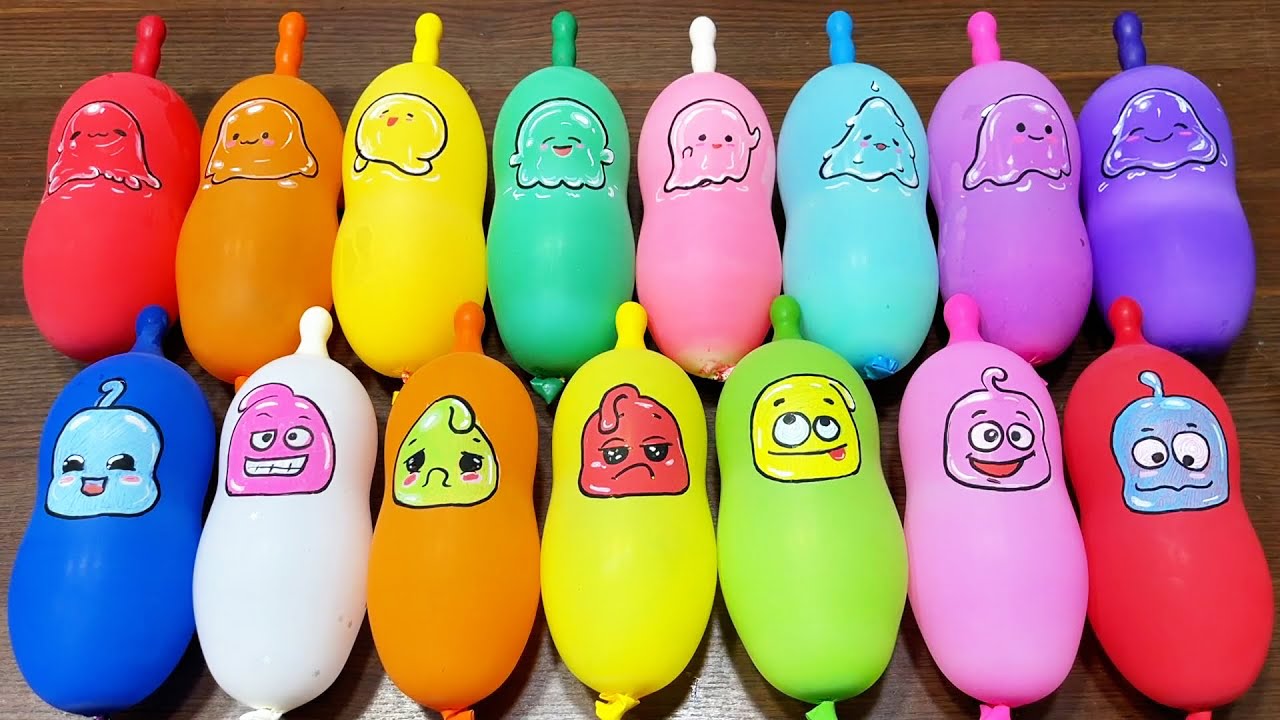 Relaxing Slime Mixing with Cute Balloon Characters & Foam #28