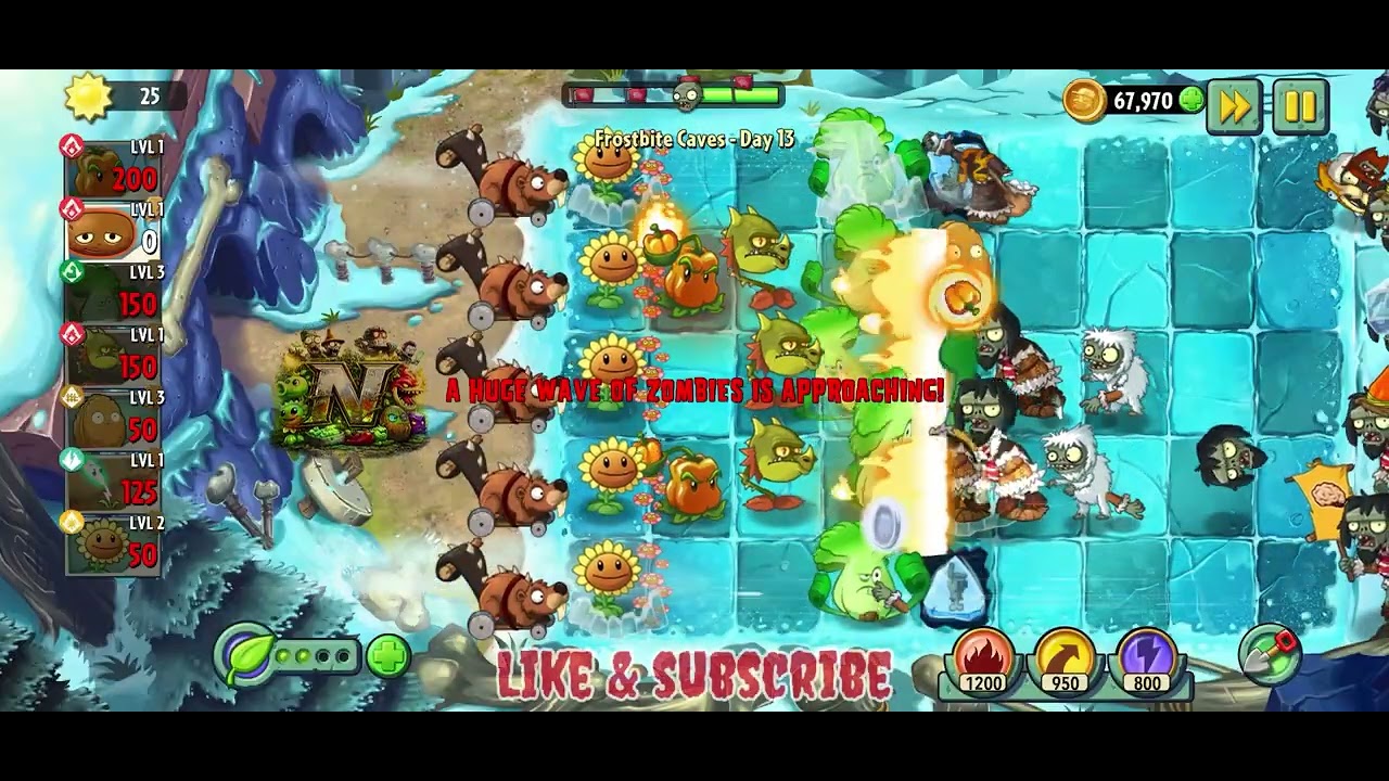 Plants Vs Zombies 2 | Day 13 Frostbite Caves | Get back to the vintage memories of Legendary Games