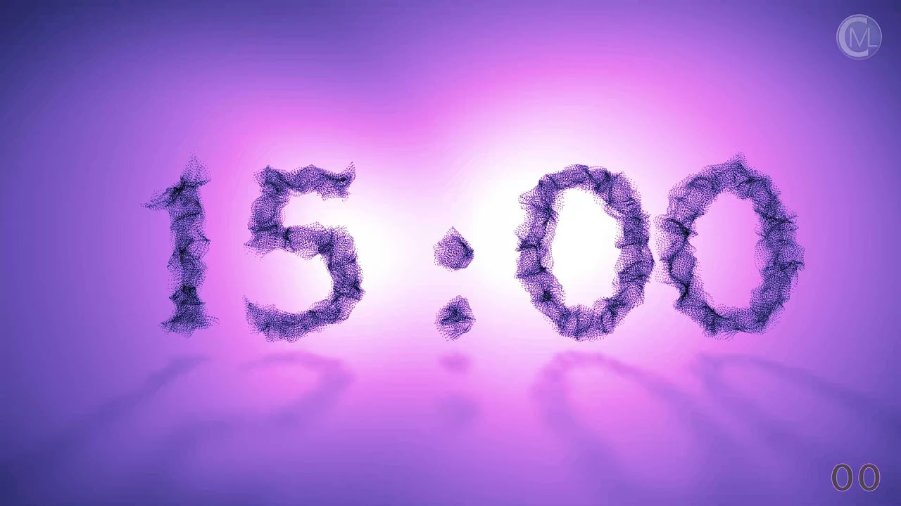 15-Minute Countdown with Soft Voice, Particle Animation & Ambient Effects