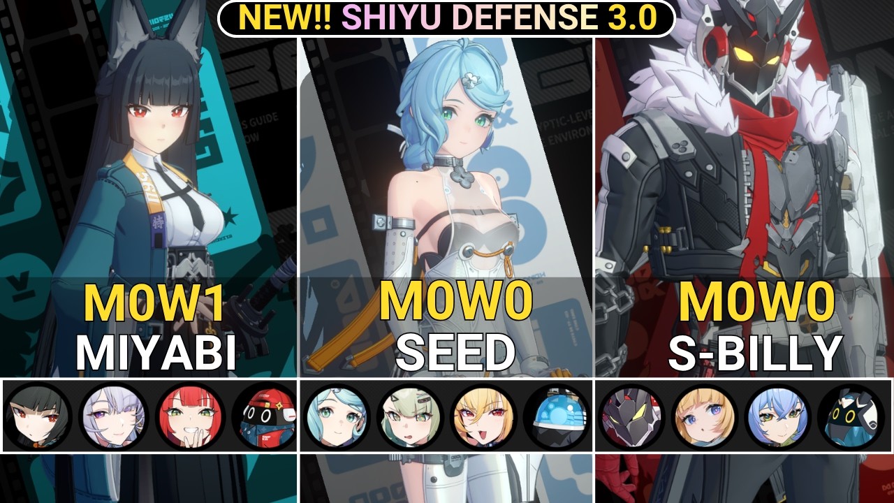NEW SHIYU RESET! M0W1 Miyabi & M0W0 Seed & M0W0 S-Billy | NEW SHIYU DEFENSE ZZZ 3.0