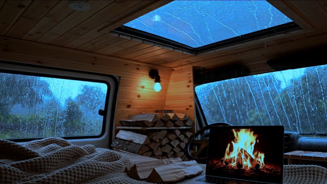 Relaxing Rain Sounds Inside a Car | Cozy Night Ambience ASMR