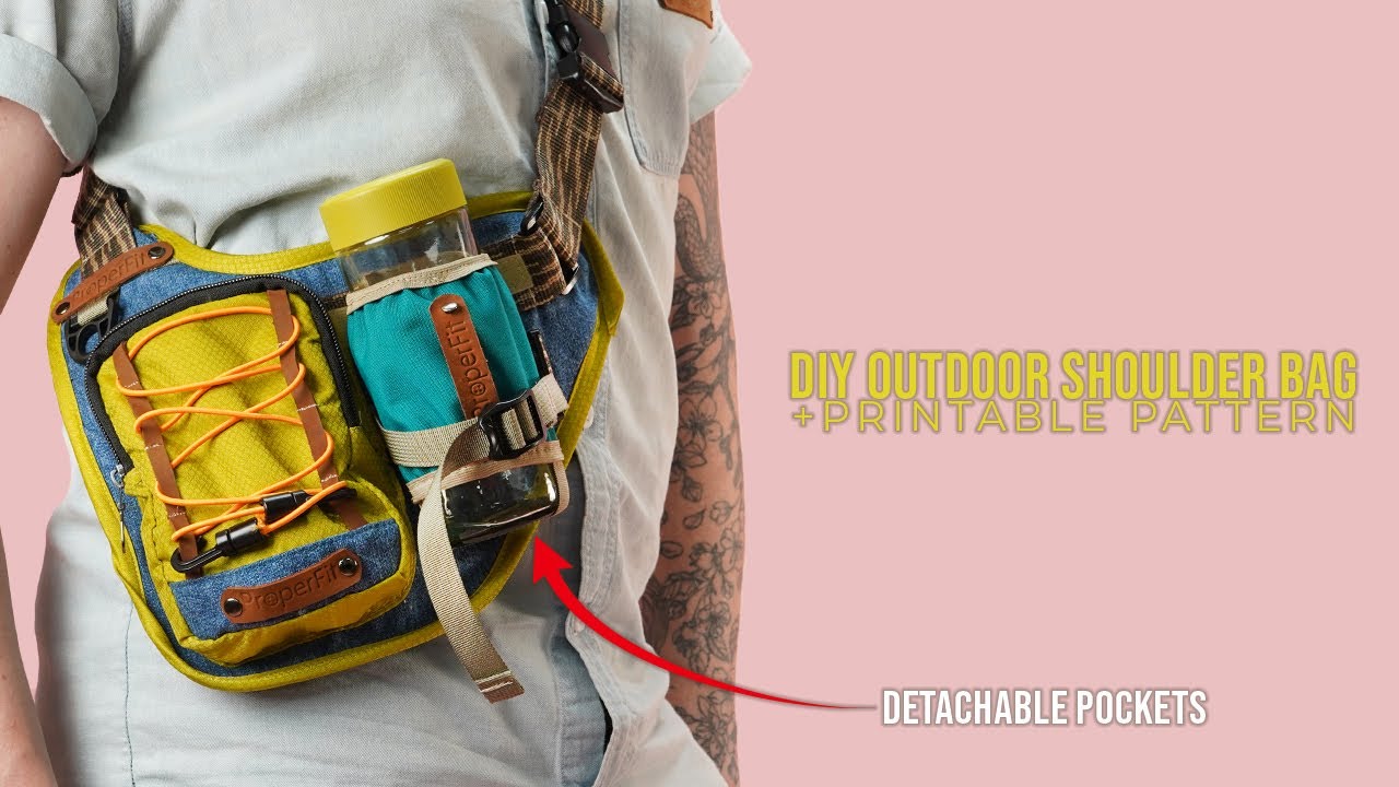 DIY Outdoor Shoulder Bag (PRINTABLE PDF SEWING PATTERN) (EASY SEWING PROJECT)
