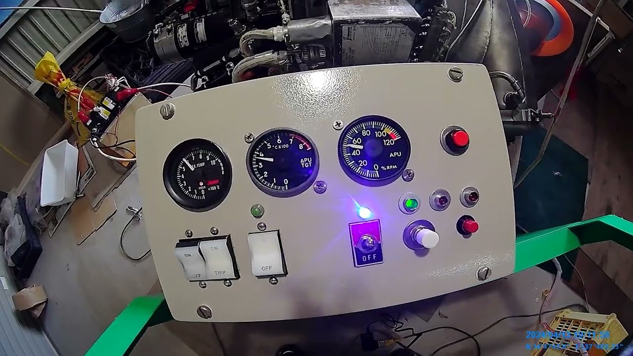 Honeywell 36-6 APU test run in garage