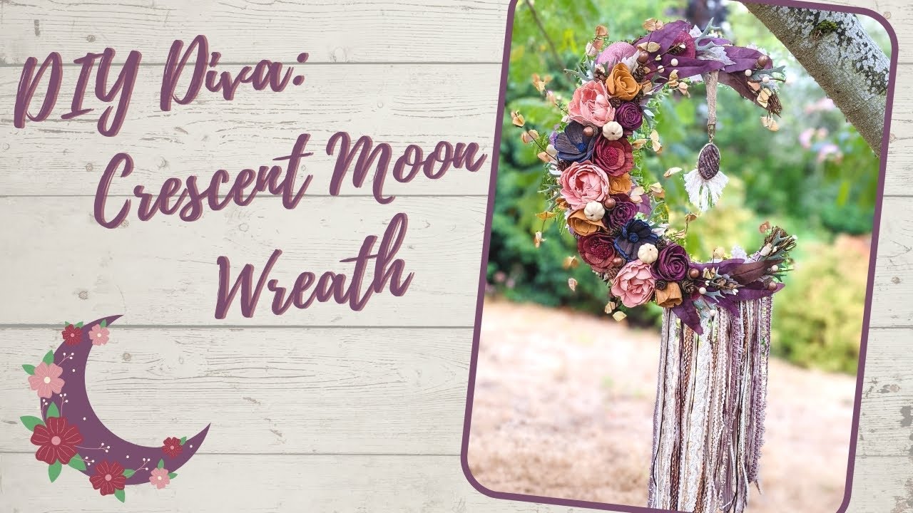 DIY Crescent Moon Wreath with Sola Wood Flowers