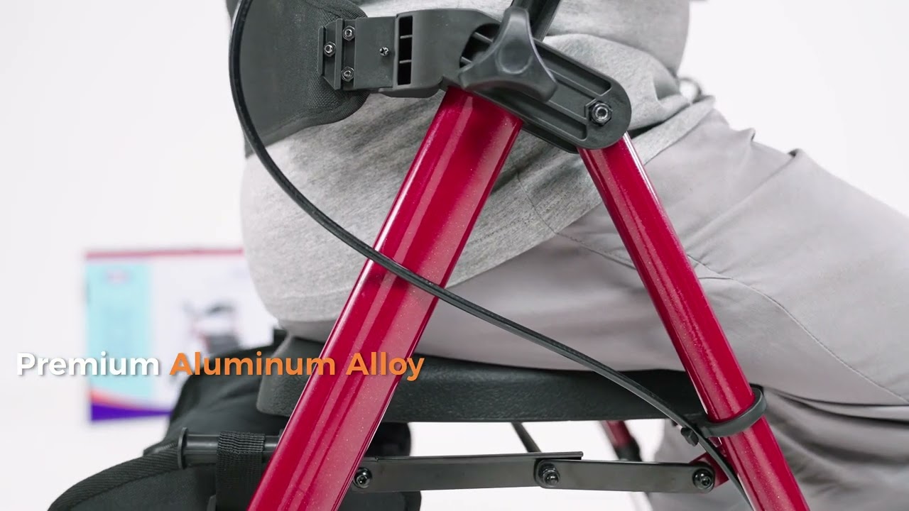 VOCIC #Z21 Ergonomic Foldable 4-Wheel Rollator Walker