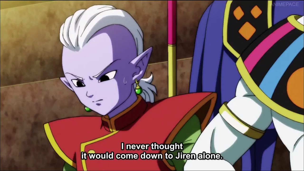 Jiren's reaction to toppo getting eliminated by Vegeta