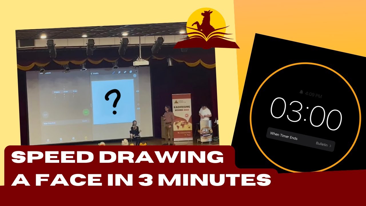 I speed drew a face at the World Scholar's Cup talent show in 3 MINUTES ! (Original Footage)