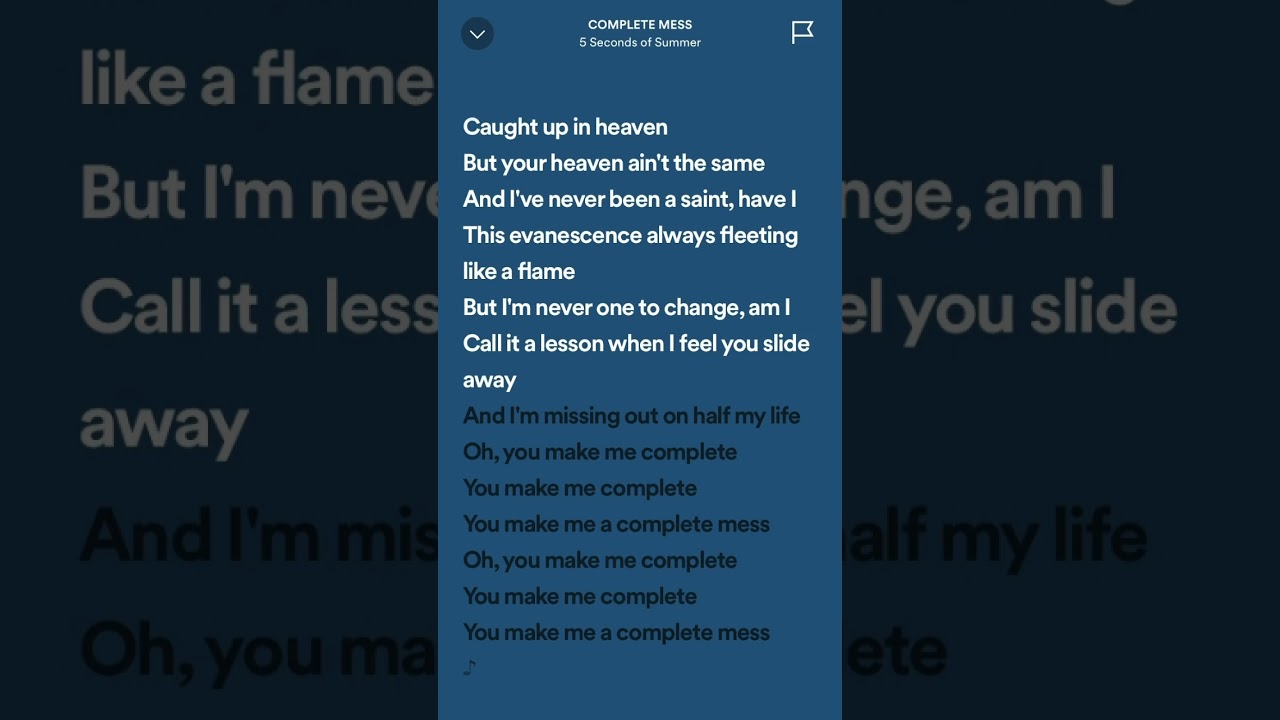 5 Seconds Of Summer - COMPLETE MESS #lyrics #spotifylyrics #hits #tiktok #lyricspot #5sos #shorts