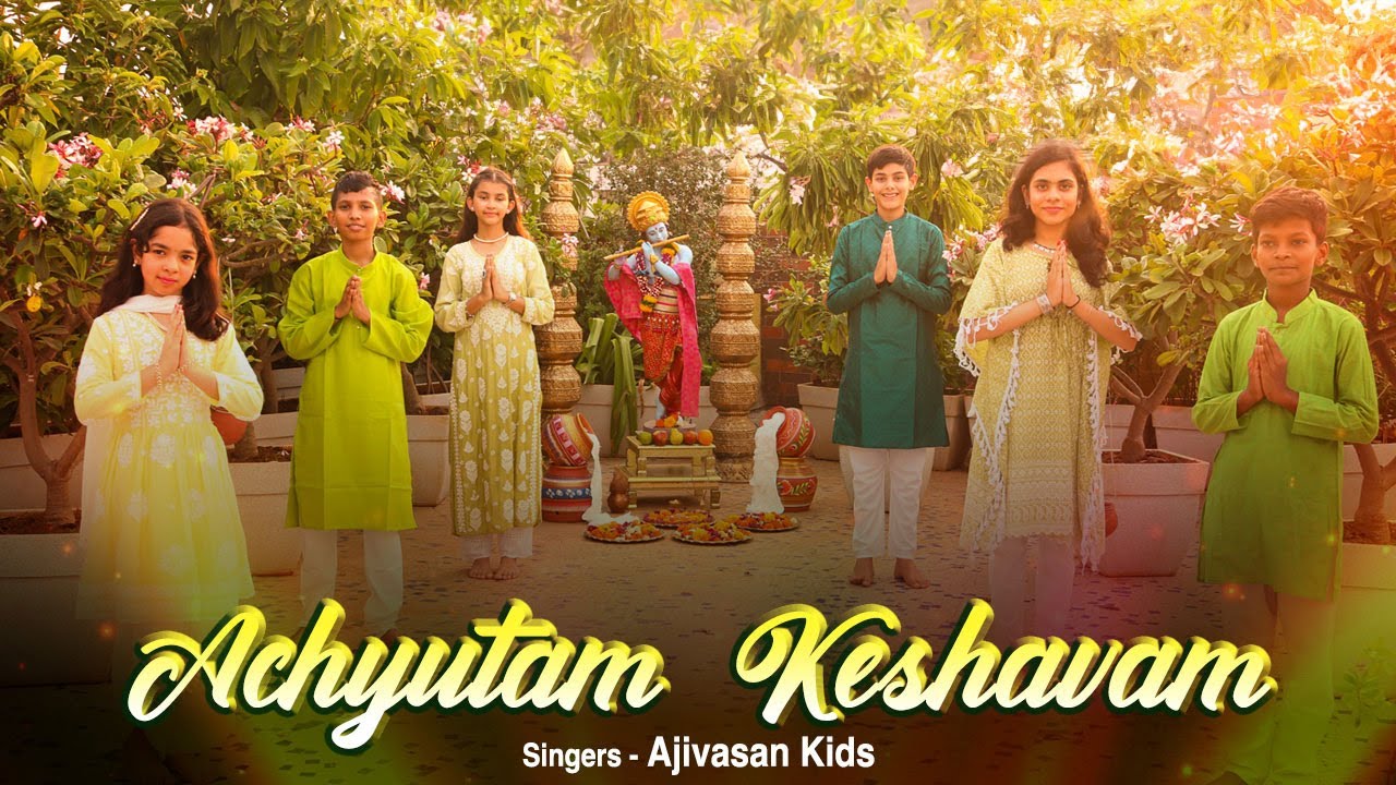 Achyutam Keshavam | Ajivasan Kids | Krishna Bhajan & Songs | Kanha Bhakti Geet 2025 | Radha Krishna