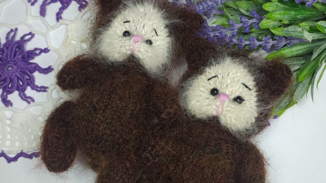 Котик вязаный спицами!!! Мастер-класс!!! Часть -1🐱#котикспицами #вязаныйкотик #вяжуспицами