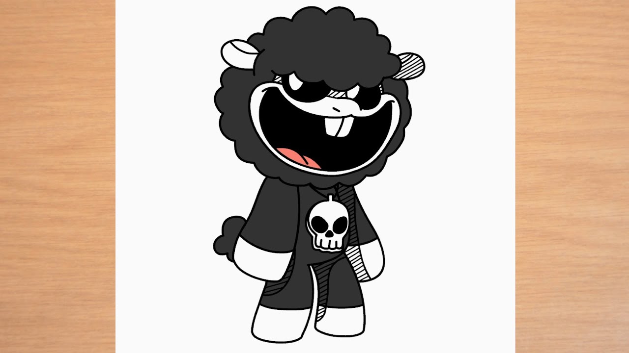 Como dibujar a Baba Chops Nightmare Critters Poppy Playtime 4